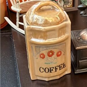 Miniature Vintage Ceramic Coffee Canister - Cream